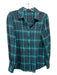 Abbey Glass Size XS Green, Pink, Multi Cotton & Polyester Plaid Button Up Top Green, Pink, Multi / XS