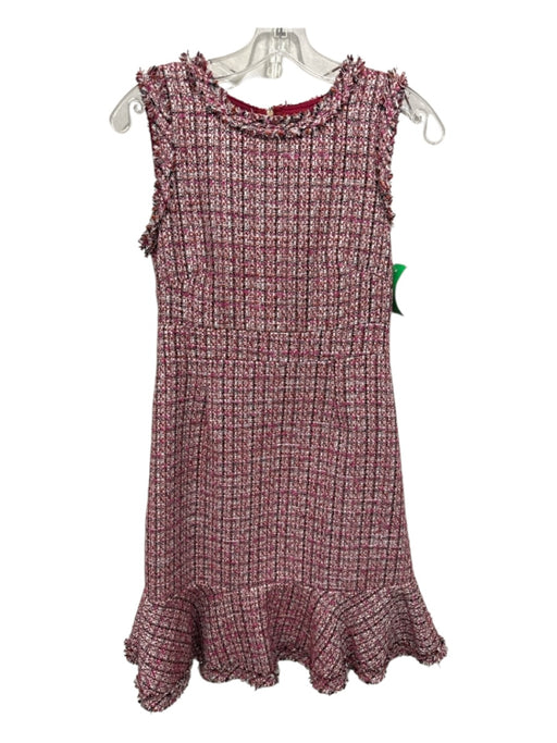 Jade Melody Tam Size XS Pink, Red, Multi Acrylic Tweed Sleeveless Back Zip Dress Pink, Red, Multi / XS