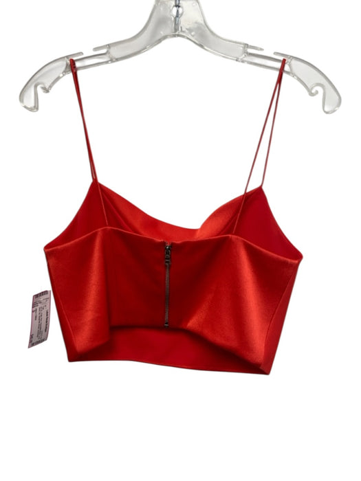 Alice + Olivia Size S Red Triacetate Blend Crop Back Zip Spaghetti Straps Top Red / S