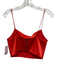Alice + Olivia Size S Red Triacetate Blend Crop Back Zip Spaghetti Straps Top Red / S