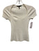 Maje Size 0 White Viscose Blend Ribbed Knit Sweetheart Neckline short sleeve Top White / 0