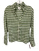 Sundays Size XS Green & White Cotton Ruffle Collar Plaid Long Sleeve Top Green & White / XS