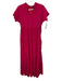 Marie Oliver Size XS Hot pink Rayon & Silk Ruffle Trim keyhole front Maxi Dress Hot pink / XS