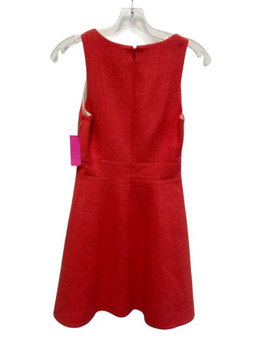 4C Size 0 Coral Pink Cotton Burlap V Neck Sleeveless Fit & Flare Dress Coral Pink / 0