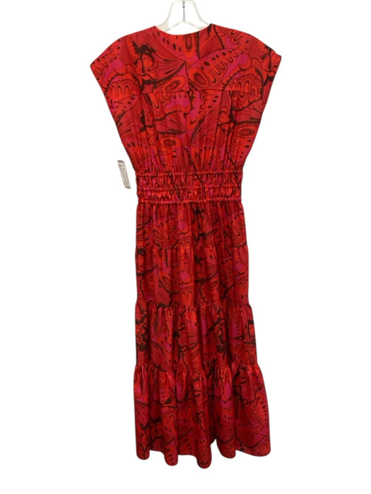 Derek Lam 10 Crosby Size 0 Red, Brown, Pink Polyester psychedelic Maxi Dress Red, Brown, Pink / 0