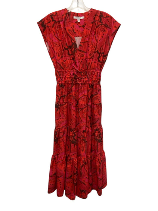 Derek Lam 10 Crosby Size 0 Red, Brown, Pink Polyester psychedelic Maxi Dress Red, Brown, Pink / 0