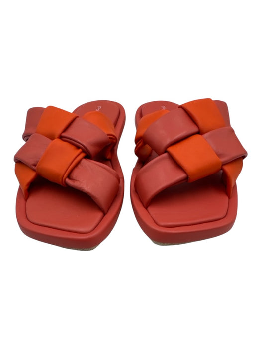 Patrizia Bonfanti Shoe Size 37 Red & Orange Leather Upper Woven Slide Sandals Red & Orange / 37