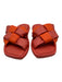 Patrizia Bonfanti Shoe Size 37 Red & Orange Leather Upper Woven Slide Sandals Red & Orange / 37