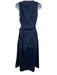 S'edge Size XS Blue & Red Cotton Blend Contrast Stitching Sleeveless Midi Dress Blue & Red / XS