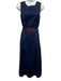 S'edge Size XS Blue & Red Cotton Blend Contrast Stitching Sleeveless Midi Dress Blue & Red / XS