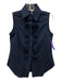 Hinson Wu Size XS Dark Blue Cotton Sleeveless Pintuck Collar Buttons Top Dark Blue / XS