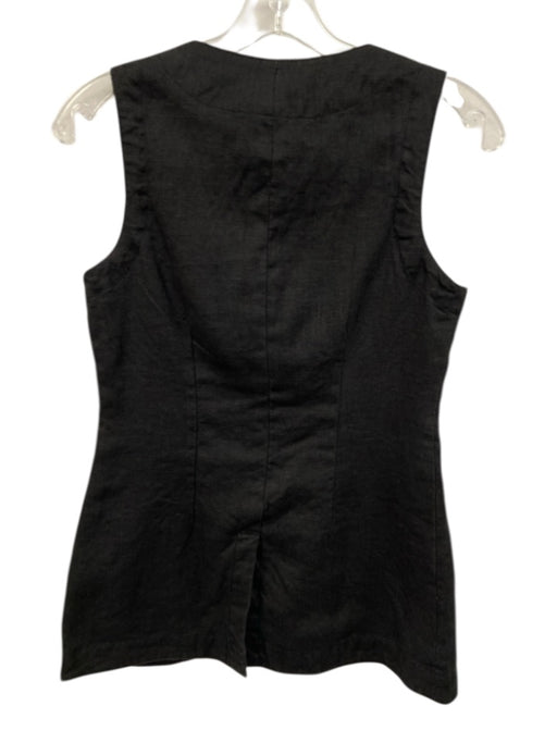 DL1961 Size XS Black Linen Buttons Sleeveless Vest Top Black / XS