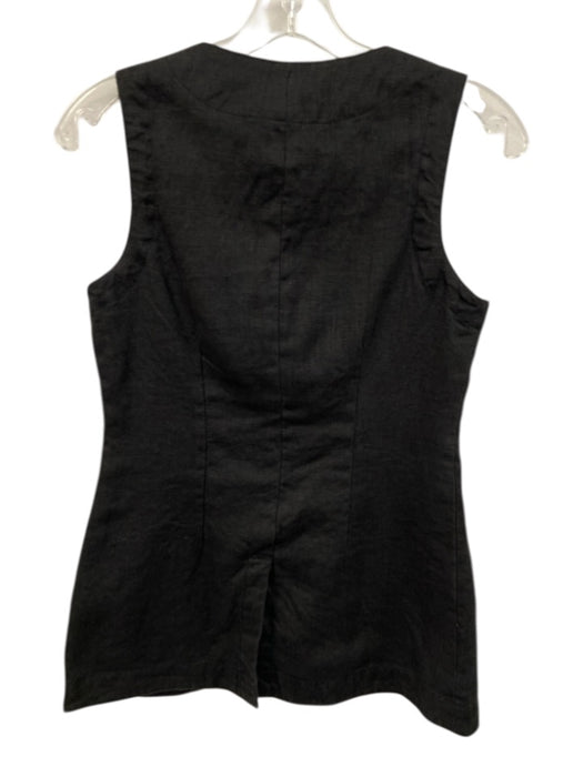 DL1961 Size XS Black Linen Buttons Sleeveless Vest Top Black / XS