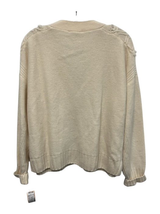 Splendid Collection Size S Cream Cashmere Long Sleeve Knit Buttons Cardigan Cream / S