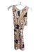 Tyler Boe Size XS Beige & Pink Cotton Blend Floral V Neck Sleeveless Dress Beige & Pink / XS