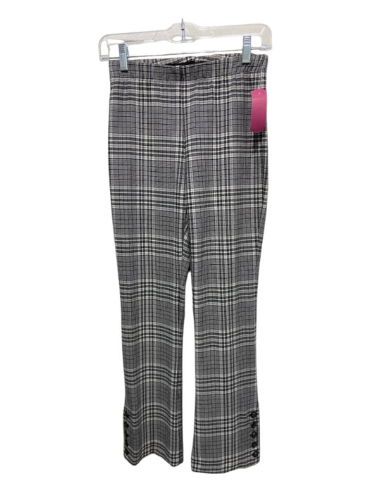 Fifteen Twenty Size XS Black & White Polyester Blend Elastic Waist Plaid Pants Black & White / XS