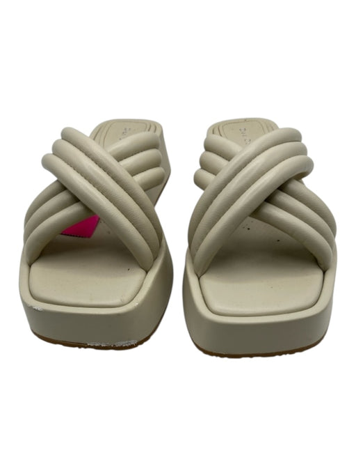 Dee Ocleppo Shoe Size 8 Beige Leather & Rubber Square Toe Chunky Sandals Beige / 8