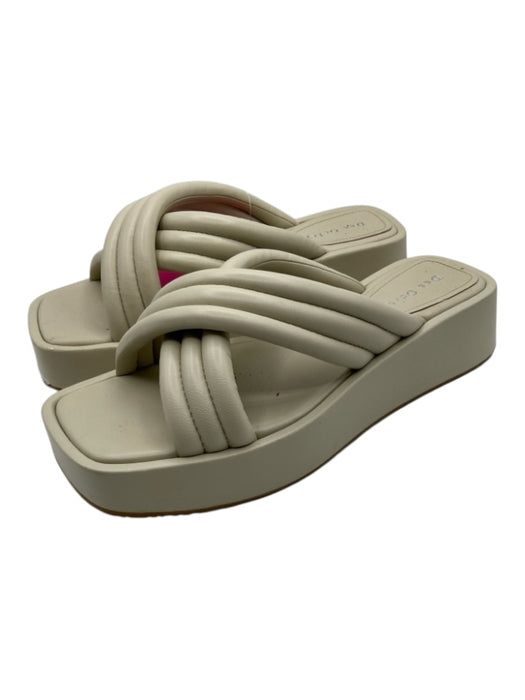 Dee Ocleppo Shoe Size 8 Beige Leather & Rubber Square Toe Chunky Sandals Beige / 8