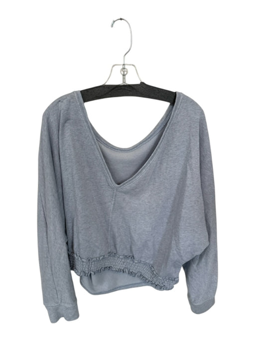 Saturday Sunday Size L Grey Blue Cotton Blend Long Sleeve Ruffle Detail Dress Grey Blue / L