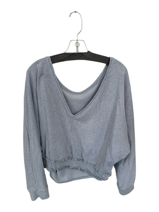 Saturday Sunday Size L Grey Blue Cotton Blend Long Sleeve Ruffle Detail Dress Grey Blue / L