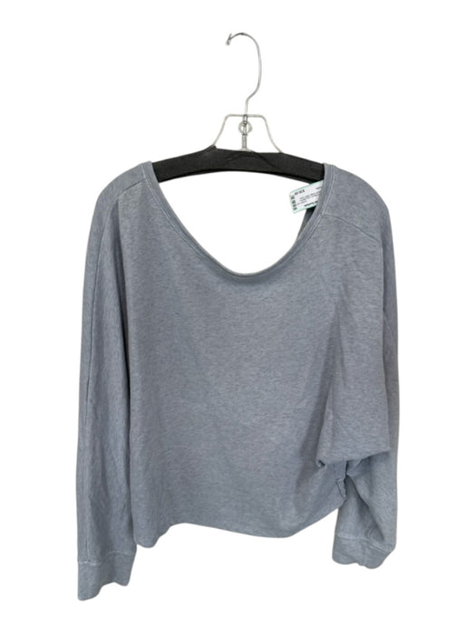 Saturday Sunday Size L Grey Blue Cotton Blend Long Sleeve Ruffle Detail Dress Grey Blue / L
