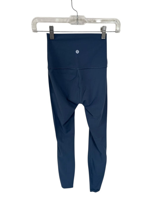 Lululemon Size 2 Steel Blue Nylon Blend High Waist Cropped Athletic Leggings Steel Blue / 2