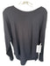 Athleta Size L Black Cotton & Modal Ribbed Long Sleeve Back Cut Out Top Black / L