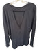 Athleta Size L Black Cotton & Modal Ribbed Long Sleeve Back Cut Out Top Black / L