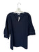 Joh. Size L Navy Nylon Tiered Sleeve V Neck silver beads Top Navy / L