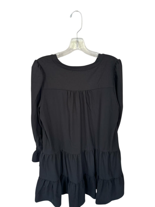 Pomander Place Size L Black Polyester & Spandex V Neck Long Sleeve Mini Dress Black / L