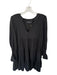 Pomander Place Size L Black Polyester & Spandex V Neck Long Sleeve Mini Dress Black / L