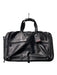 Tumi Black Leather Double Top Zip 2 handles Shoulder Strap Luggage Black