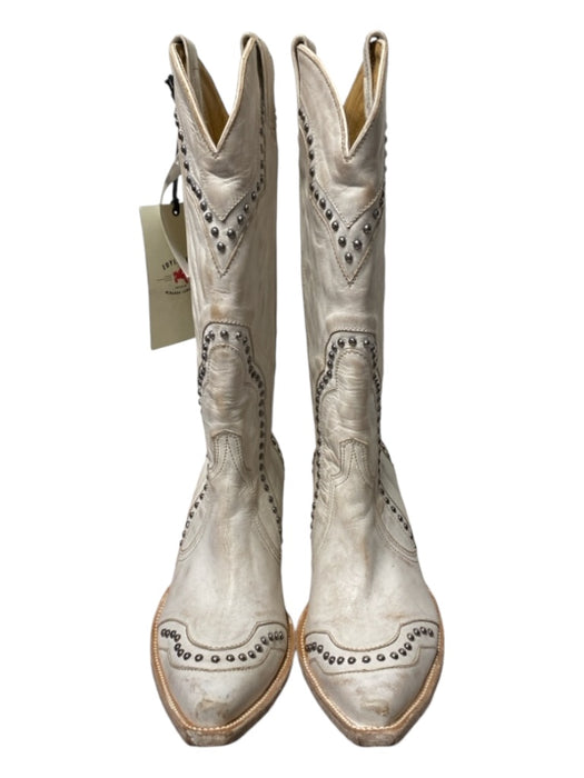 Idyllwind Shoe Size 11 White Leather Distressed tall silver studs Western Boots White / 11