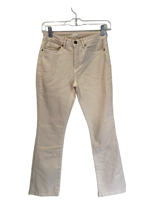Ann Mashburn Size 25 Cream Cotton Blend Zip Fly 5 Pocket Belt loops Jeans Cream / 25