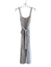 Splendid Size Small White & Gray Viscose & Linen Square Neck Sleeveless Jumpsuit White & Gray / Small