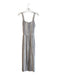 Splendid Size Small White & Gray Viscose & Linen Square Neck Sleeveless Jumpsuit White & Gray / Small