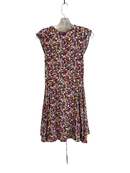 Sanctuary Size XS Black & Multi Rayon Floral Tie Front Sleeveless Mini Dress Black & Multi / XS