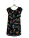 Free People Size Small Black & Multi Polyester Short Sleeve Floral Print Dress Black & Multi / Small