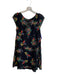 Free People Size Small Black & Multi Polyester Short Sleeve Floral Print Dress Black & Multi / Small