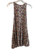 Natural Life Size Small White & Multi Rayon High Square Neck Tie Straps Dress White & Multi / Small