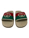 Gucci Shoe Size 8 Cream, Red, Green Rubber & Foam Web Stripe Logo Slides Sandals Cream, Red, Green / 8