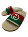 Gucci Shoe Size 8 Cream, Red, Green Rubber & Foam Web Stripe Logo Slides Sandals Cream, Red, Green / 8