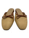 Ann Mashburn Shoe Size 40 Beige & Tan Raffia Leather trim Slip On Mule Flats Beige & Tan / 40