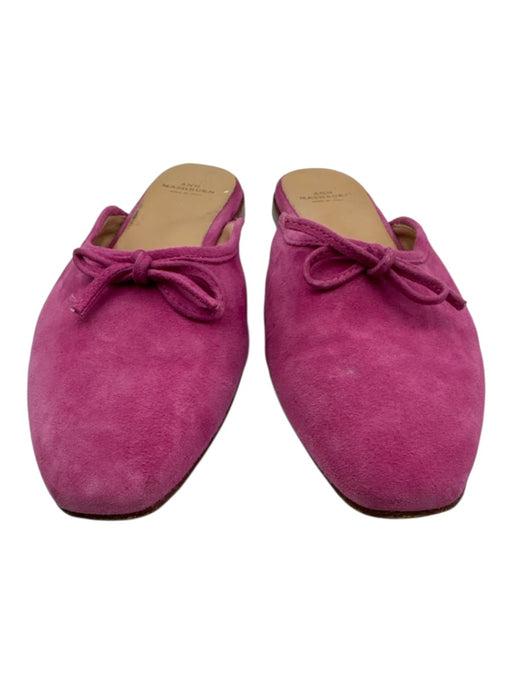 Ann Mashburn Shoe Size 41 Magenta Pink Suede Slip On Mule Bow Detail Flats Magenta Pink / 41