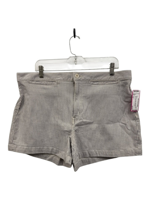 Madewell Size 33 White & Blue Cotton Blend Pin Stripe Pockets Mini Shorts White & Blue / 33