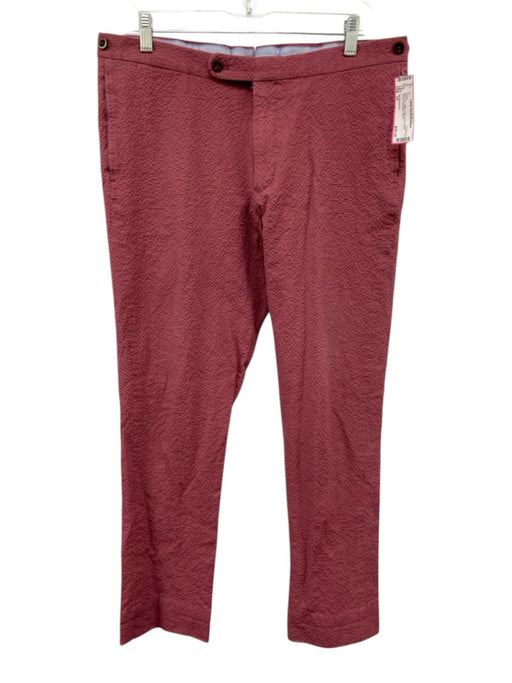 Sid Mashburn Size 35 Red Cotton Seersucker Khaki Dress Men's Pants Red / 35