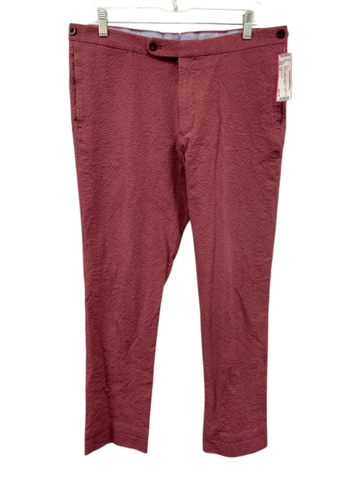 Sid Mashburn Size 35 Red Cotton Seersucker Khaki Dress Men's Pants Red / 35