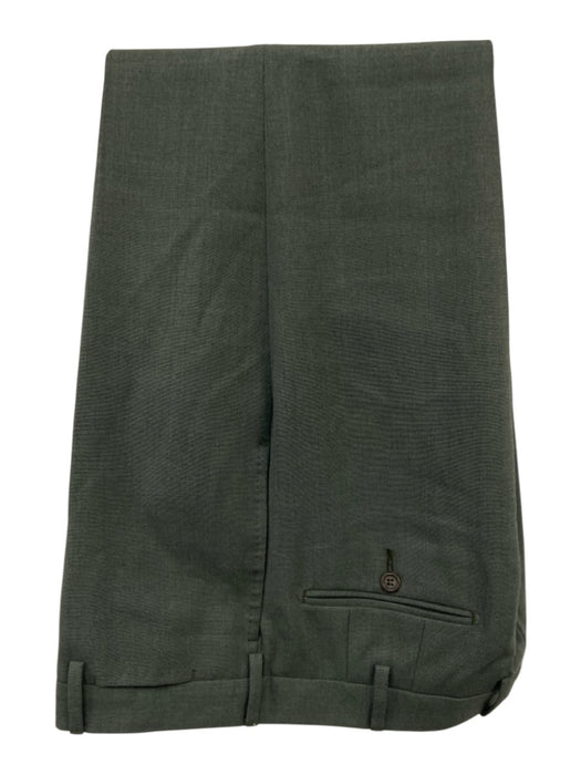 Sid Mashburn AS IS Green Wool Solid Ticket Pocket Notched Lapel Men's Suit Green / 50