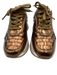Softwaves Shoe Size 36 Copper Leather Upper Metallic Woven Detail Sneakers Copper / 36