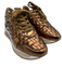 Softwaves Shoe Size 36 Copper Leather Upper Metallic Woven Detail Sneakers Copper / 36